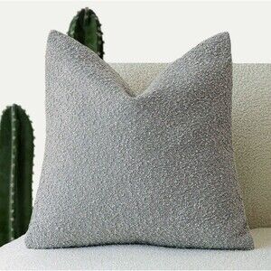 OTOSTAR 1 Pack Textured Boucle Throw Pillow Covers 18x18 Inch Grey